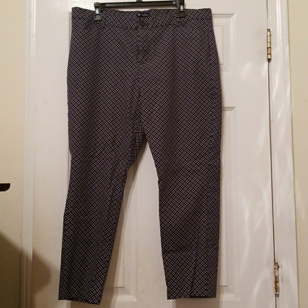 Navy Gap Pants with Floral Design